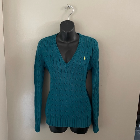 Ralph Lauren Teal Cable Knit Sweater - Picture 5 of 5
